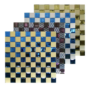 Bán sỉ tối màu xanh thủy tinh Gạch <span class=keywords><strong>Mosaic</strong></span> tự dính Glass mix màu backsplash Gạch <span class=keywords><strong>Mosaic</strong></span> cho nhà bếp - Product Image 1