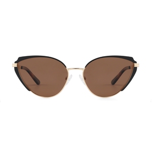 Gafas de sol tipo ojo de gato, montura metálica completa, lentes verdes, protección UV400, protección solar para mujeres adultas - Product Image 6