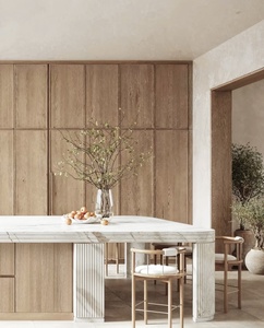 Gabinetes de cocina de madera recuperada rústica industrial Estantería abierta MDF Farmhouse Islands <span class=keywords><strong>Apartamentos</strong></span> de estilo agitador de acero inoxidable - Product Image 3