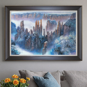 Pintura de Arenisca Hecha a Mano con <span class=keywords><strong>Paisaje</strong></span> de Zhangjiajie, Arte de Pared de Montañas para Decoración del Hogar y Adorno, Obra de Arte Grande - Product Image 4