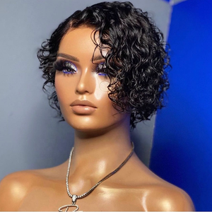 Perruque courte bouclée en dentelle sans colle, coupe pixie, perruque en dentelle pas chère sans colle, boucles pixie pour femmes noires, boutique en ligne <span class=keywords><strong>Aliexpress</strong></span> - Product Image 2