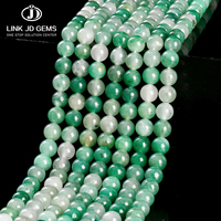 Perles rondes en quartz vert naturel, translucides, pour la fabrication de bijoux DIY