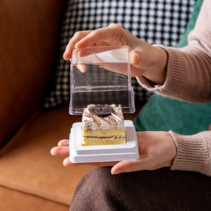 Dày vuông mini Bánh hộp Tiramisu đưa ra nhà sản xuất tùy chỉnh kích thước nhựa Takeaway container thực phẩm <span class=keywords><strong>Macaron</strong></span> Cookie hộp - Product Image 3