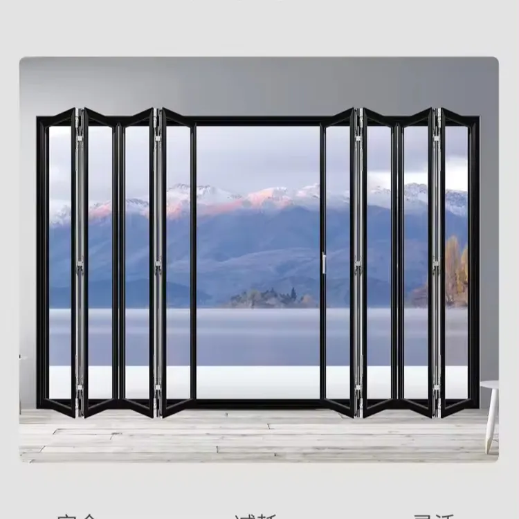 Американская стандартная перегородка, двойная стеклянная дверь, двойная алюминиевая складная изоляционная перегородка, наружная Складная Дверь для патио