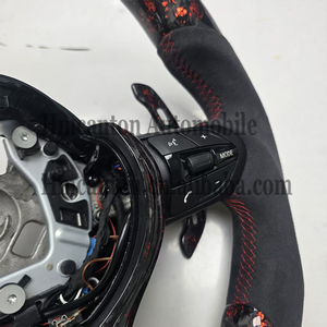 Volant de direction en fibre de carbone forgée Alcantara rouge M1 M2 pour BMW Série 5 F30 F10 F32 F90 F80 F82 F87 - Vente flash - Product Image 6