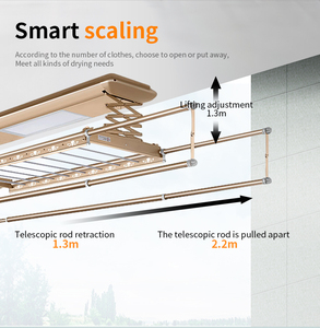 Stendibiancheria Intelligente con Sistema di Sollevamento Automatico, Controllo Vocale, Invisibile, Montaggio <span class=keywords><strong>a</strong></span> Parete o <span class=keywords><strong>Soffitto</strong></span> - Product Image 5