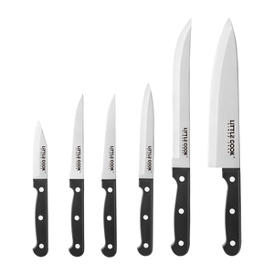 Vendita calda piccolo cuoco 6 pezzi coltello da cucina comodo PP manico con 3 cr13mov in acciaio inox per la cottura taglio per affettare - Product Image 5