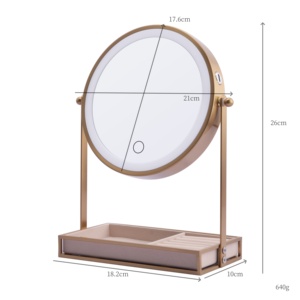 Thông minh LED Vanity gương 7 inch bedroommakeup gương với 5X Magnifying và lưu trữ khay, Dimmable chiếu sáng cho thói quen hàng ngày - Product Image 6