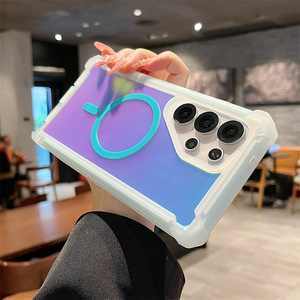 Lusso moda uomo ragazze stile Laser magnetico <span class=keywords><strong>colore</strong></span> graduale Cover per Samsung Galaxy S23 ultra S24 S25 custodia del telefono - Product Image 4