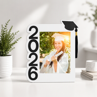 Cadres photo rectangulaires en bois MDF blanc 5x7 personnalisés pour cadeaux de remise de diplôme 2026, vente en gros, décoration créative à suspendre pour la maison