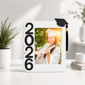 Marcos de Fotos <span class=keywords><strong>Rectangulares</strong></span> de Madera MDF Blancos de 5x7 Pulgadas, Personalizados para Graduación 2026, Venta al por Mayor, Decoración Creativa para el Hogar - Product Image 2