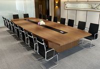 Table de conférence moderne en forme de bateau, de 79 à 236 pouces de large (6,5 à 19,5 pieds), pour 6 à 18 personnes, avec gestion des câbles