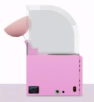 Draagbare roze mini desktop suikerspinmachine, automatische elektrische suikerspinmaker voor thuis, verjaardagsfeestjes en kleine bedrijven