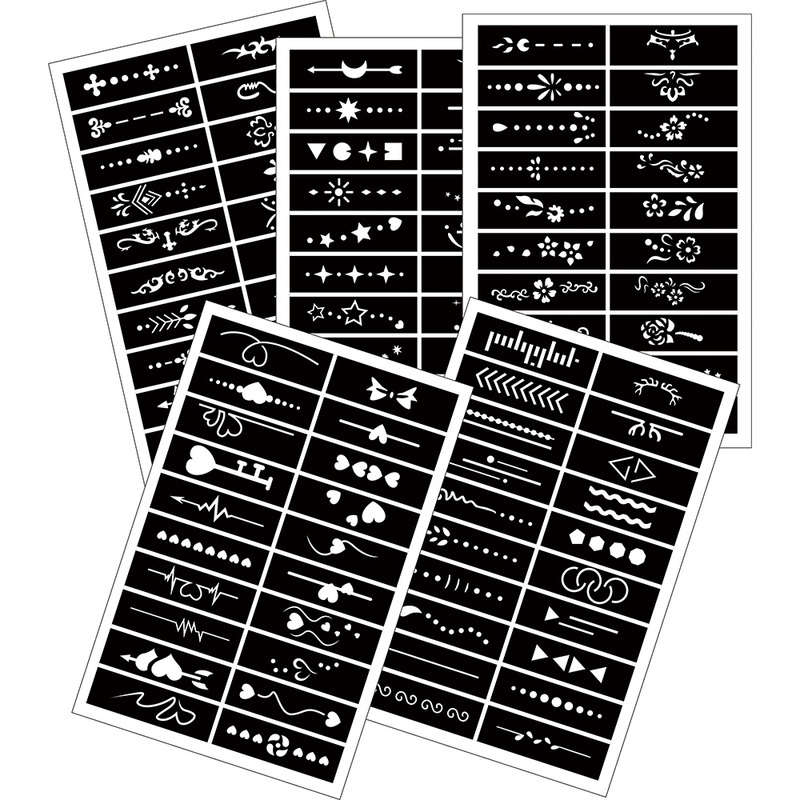 Reusable PVC Temporary Tattoo Stencils Stickers