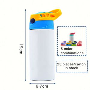 Bouteille d'eau droite en acier inoxydable de 12 oz pour enfants, gobelet vierge de 12 oz pour sublimation – Entrepôt US - Product Image 3