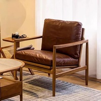 Fauteuil simple en bois massif, style nordique, multifonctionnel, fauteuil inclinable pour salon et balcon, chaise Hank