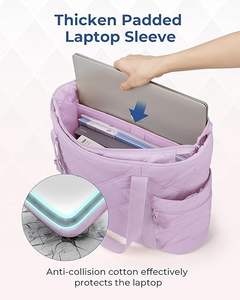 Offres Spéciales élégant personnalisé matelassé sac fourre-tout décontracté pour les femmes grande capacité léger Durable deux fermeture éclair - Product Image 4