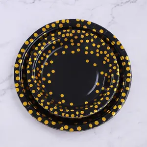 Wholesale Cheap Biodegradable Paper Plates Disposable Custom Party Paper Plates Gold Paper Plate