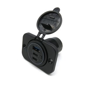 Nuevo cargador USB de coche de <span class=keywords><strong>3</strong></span> puertos Auto QC3.0 USB C PD cargador rápido con interruptor ON-OFF con panel de montaje para Auto <span class=keywords><strong>car</strong></span> Marine - Product Image 3