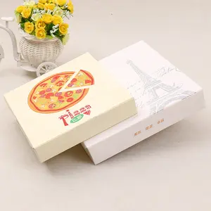 Caixa de papel ondulado branco para embalagem de pizza, caixa de entrega para pizza, fornecedor de caixas triangulares para embalagem de pizza