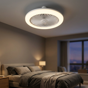 Modern <b>Remote</b> <b>Control</b> 360 Degree Rotation Fan Lamp with LED <b>Lights</b> Quiet <b>Ceiling</b> Fan Dimmable & High CRI 80 for Bathroom - Product Image 3