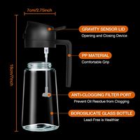 Botol Semprot Minyak Kaca Food Grade untuk Air Fryer 470ML/16oz, Nozzle Semprot Minyak Zaitun, Dispenser Minyak Ramah Lingkungan