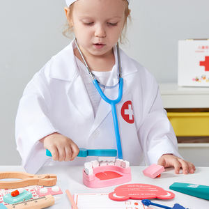 Jeu de rôle éducatif préscolaire First Aid en bois pour <span class=keywords><strong>dentiste</strong></span> médical Boxs Kit Valise Set Doctor Toys For Kids - Product Image 4