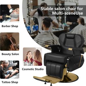 Chaise de barbier tout usage de luxe, vente chaude 2025, pompe hydraulique robuste, équipement de salon de coiffure, chaise de coiffure - Product Image 5