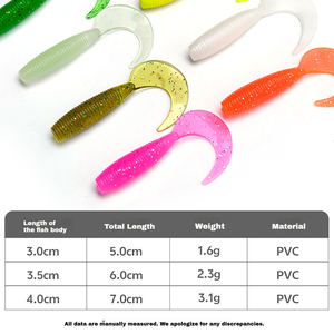 <span class=keywords><strong>เหยื่อ</strong></span>ตกปลาปลอมแบบนิ่มหางงอ หางเกลียว สีเดียว ขนาด 5/6/7 ซม. ขายส่งจากโรงงาน - Product Image 4