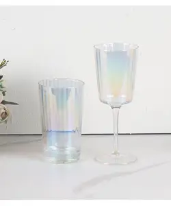 Toptan züccaciye renkli kadeh şarap bardakları su cam kupa Goblets