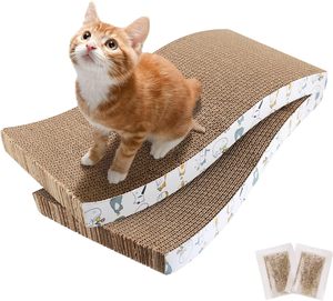Eco-Friendly Catnip-Infused Reversible Cardboard Cat Scratcher with Lounge Bed and Cat <b>Tree</b> - Product Image 1