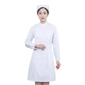 Ensemble deux pièces d'uniforme médical (médecin/infirmière) – Blouse blanche à col <span class=keywords><strong>Peter</strong></span> Pan ou demi-col unisexe - Product Image 2