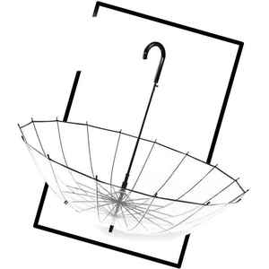 Parapluies transparents semi-automatiques pour protéger contre le vent et la pluie <span class=keywords><strong>Parapluie</strong></span> à long manche Champ de vision clair - Product Image 6