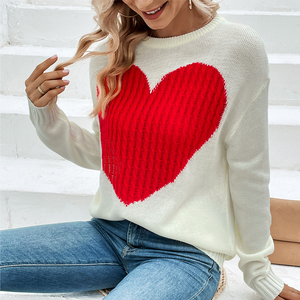 Mujeres dibujos animados corazón logo lindo blanco marca moda suéter - Product Image 4