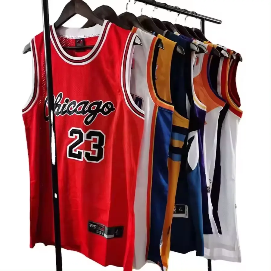 Maglia da basket nbaa da basket americana di migliore qualità all'ingrosso maglia da basket ricamata squadra 32