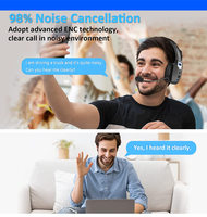 Auriculares Inalámbricos con Cancelación de Ruido ENC, Manos Libres, 60 Horas de Duración, para Oficina, Centro de Llamadas, Camioneros, Bluetooth
