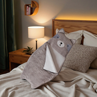 Asweets Sac de couchage raton laveur gris chaud intérieur-extérieur en peluche douce en forme d'animal pour enfants