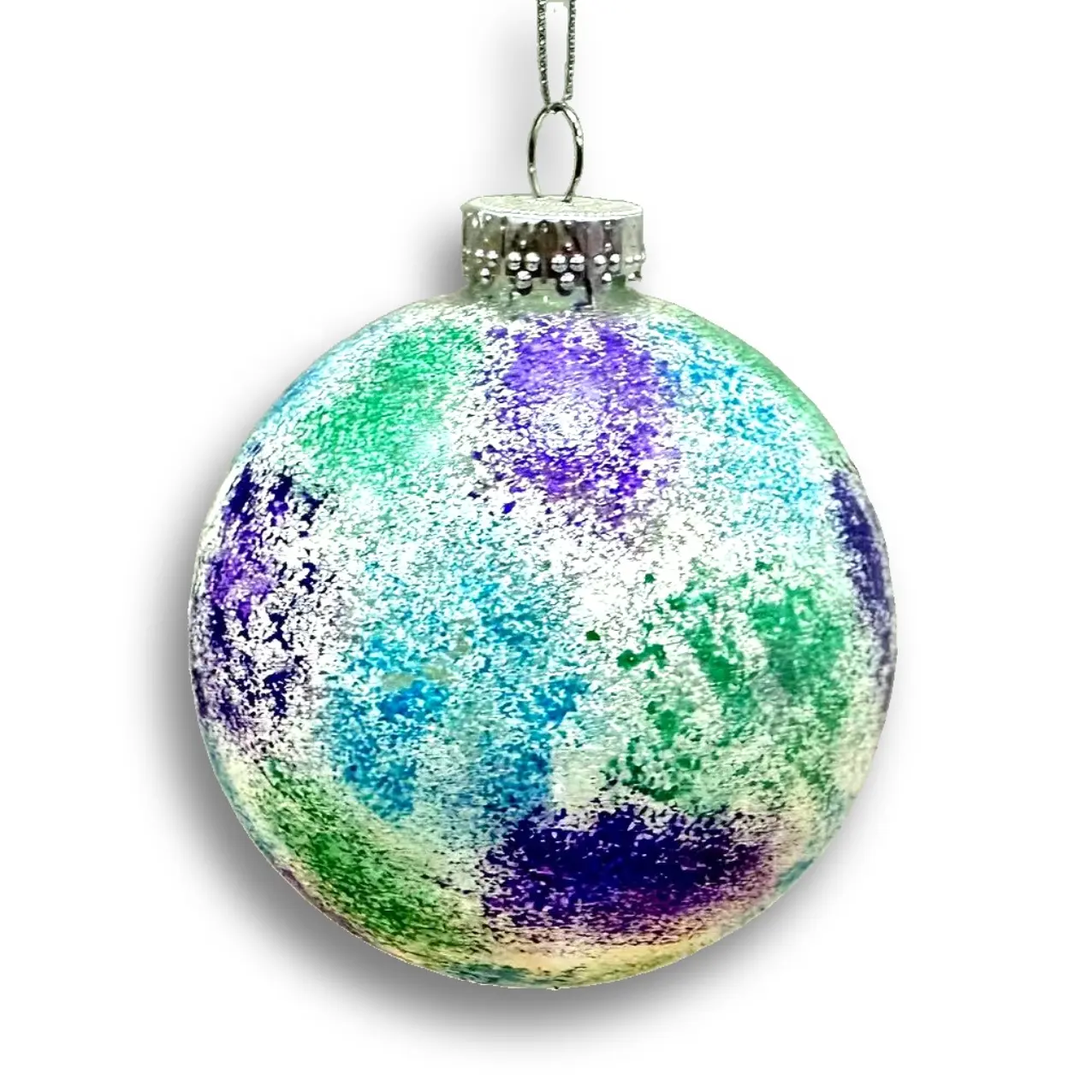 Dekorasi pohon Natal, bola kaca dekorasi pesta liburan angin sederhana, warna-warni efek khusus ornamen bola kaca