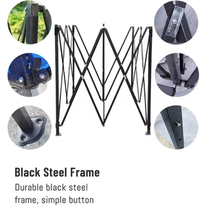 Tente de réception escamotable imperméable pour événements extérieurs 3x3 m – Chapiteau de stand commercial pour salons professionnels - Product Image 4