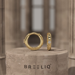 Boucles d'oreilles créoles en or massif 14 carats avec diamants taille baguette, style Huggie élégant, bijoux de luxe raffinés pour femme, cadeau d'anniversaire de mariage - Product Image 1