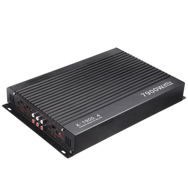 New 1900.4 Car Audio Amplifier 4-channel High-power Aluminum Alloy 12V Car Four-way Amplifier Black Car Accessories