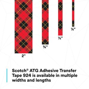 Ruban adhésif de transfert Scotch 924 transparent 1/2 po x 60 yd 2 mil, usage industriel, ruban adhésif double face - Product Image 6