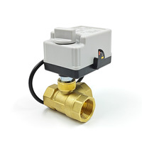 Vanne à boisseau sphérique électrique miniature en laiton DN15-DN50, 3 voies, contrôle de l'eau, 3 fils, 2 commandes, type T L, OEM TOYI