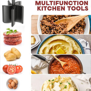 Hachoir à viande manuel Premium en plastique résistant à la chaleur avec poignée pour viande hachée, bœuf, dinde et hamburgers - Product Image 6