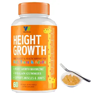Etiqueta privada vegan crescimento de altura natural vitamina gomies impulsionador vitaminas adolescentes para crianças