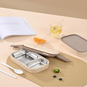 Boîte à lunch portable en acier inoxydable Syh709 avec couverts intégrés, idéale pour adultes, enfants, école et pique-nique (emballage alimentaire) - Product Image 3