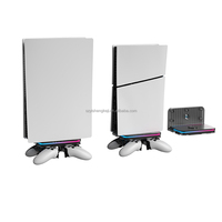 Support mural vertical en métal ABS AL-P5203 avec éclairage RGB pour console de jeu PS5/Slim/Pro, base de rangement et autres accessoires de jeu