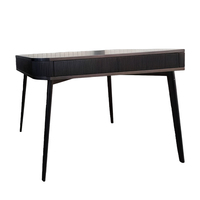 Table d'ordinateur modulaire moderne en bois noir avec tiroir et espace pour imprimante
