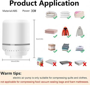 Pompe électrique américaine standard 35W pour sacs de compression sous vide, universelle avec aspiration spéciale pour divers besoins de rangement - Product Image 2