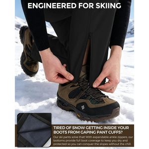 Pantalons de ski pour hommes, imperméables, doublés de polaire, pantalons de randonnée d'hiver - Product Image 4